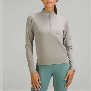 Lululemon Swiftly Relaxed Half Zip Gull Grey / White Size 12